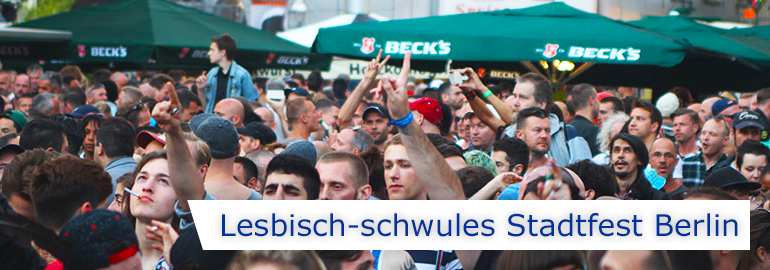 Das Lesbisch-schwule Stadtfest am Nollendorfplatz in Berlin Schöneberg (Motzsstraßenfest).